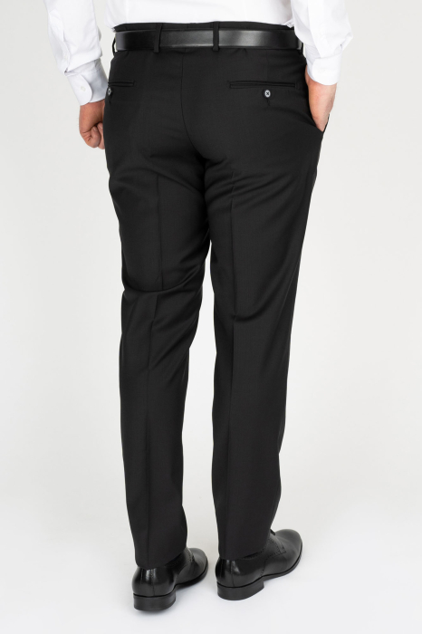 Pantaloni barbati slim stofa negri 100% lana [2]