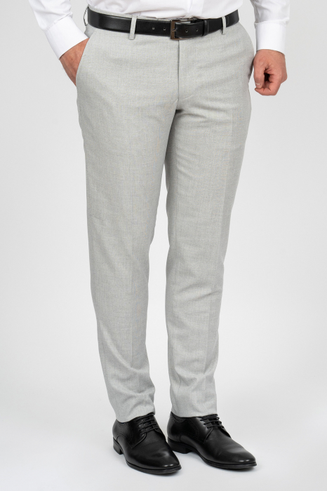 Pantaloni barbati stofa bej-deschis slim fit [2]
