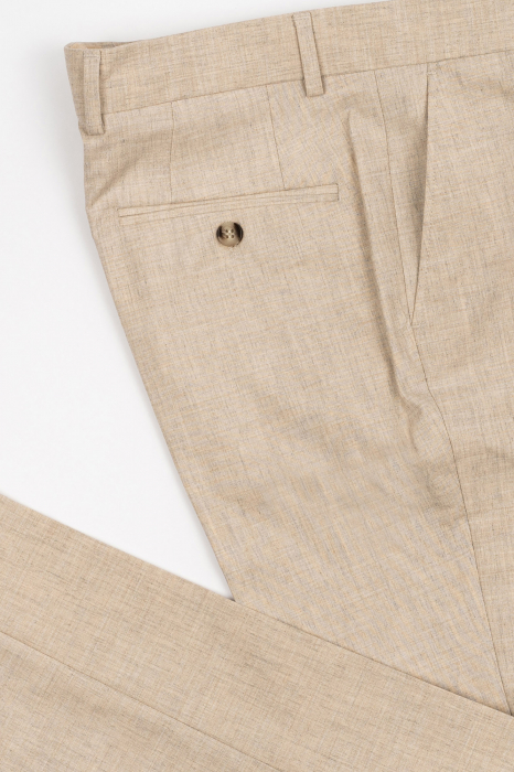 Pantaloni barbati stofa bej-deschis slim fit [5]