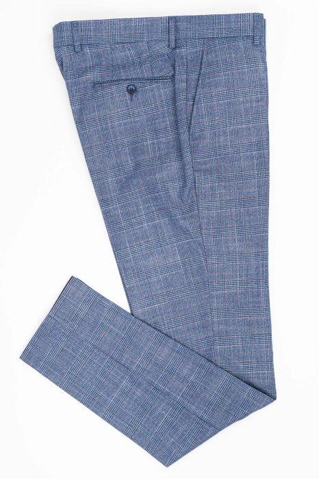 Pantaloni barbati stofa slim albastri caro [2]