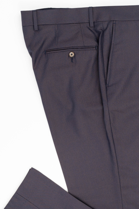 Pantaloni barbati stofa slim bleumarin-maro [3]