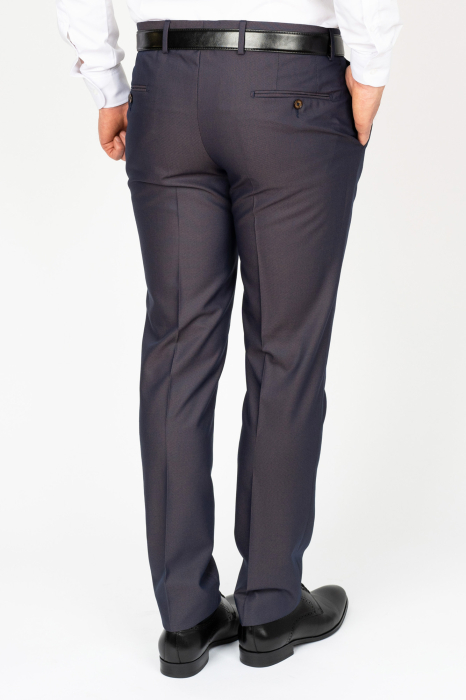 Pantaloni barbati stofa slim bleumarin-maro [2]