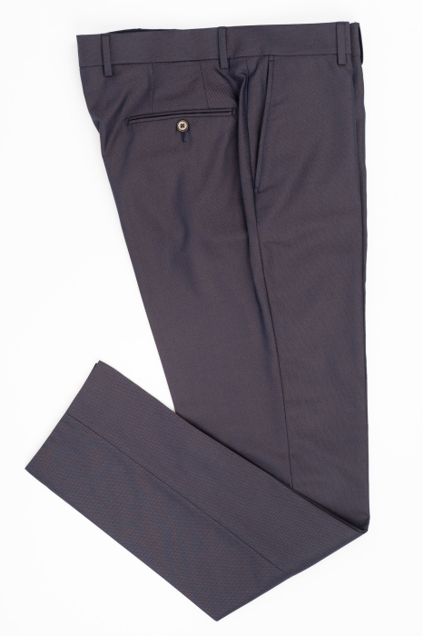 Pantaloni barbati stofa slim bleumarin-maro [4]