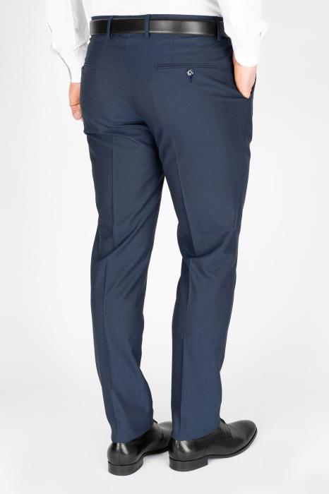 Pantaloni barbati stofa regular fit bleumarin [4]