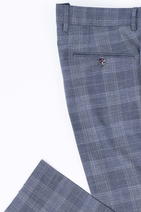 Pantaloni barbati stofa slim bleumarin-caro [3]