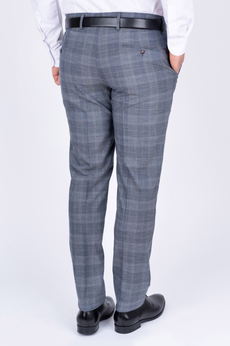 Pantaloni barbati stofa slim bleumarin-caro [2]