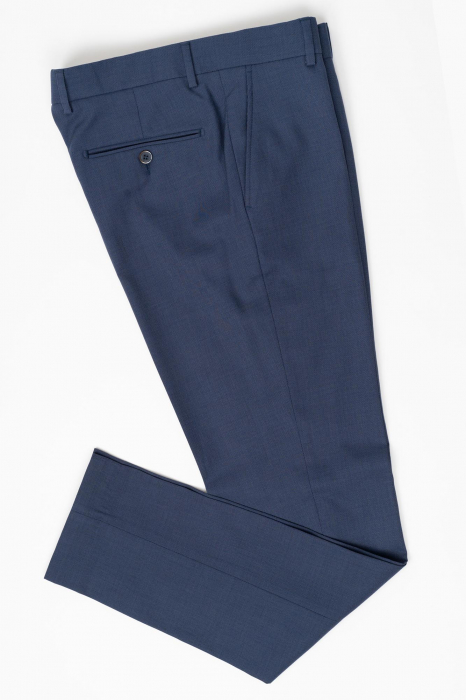 Pantaloni barbati stofa slim bleumarin-pepit [3]