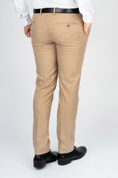 Pantaloni barbati stofa slim camel [2]