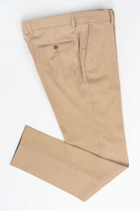 Pantaloni barbati stofa slim camel [3]