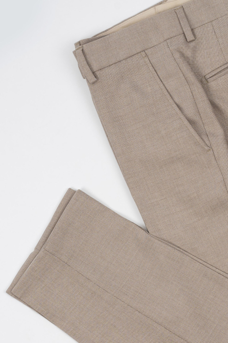 Pantaloni barbati stofa slim fit  bej-pepit [2]
