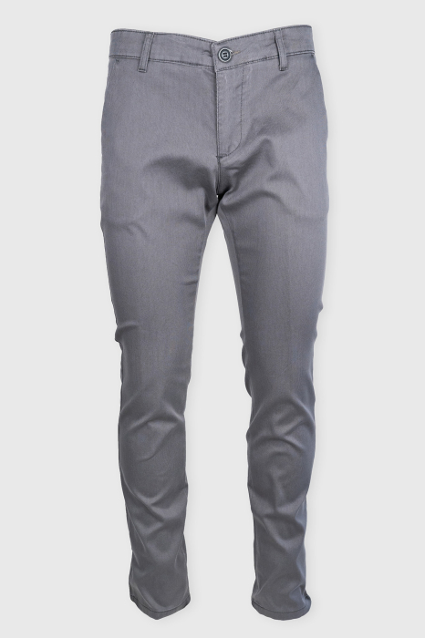 Pantaloni casual chino slim bumbac gri [2]