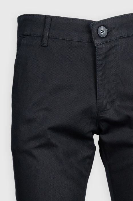 Pantaloni casual chino slim bumbac negri [3]