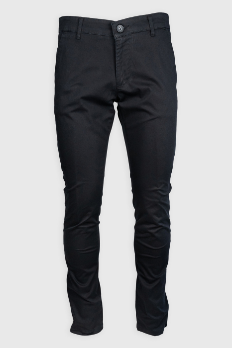 Pantaloni casual chino slim bumbac negri [2]