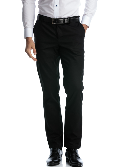 Pantaloni casual negru slim fit [2]