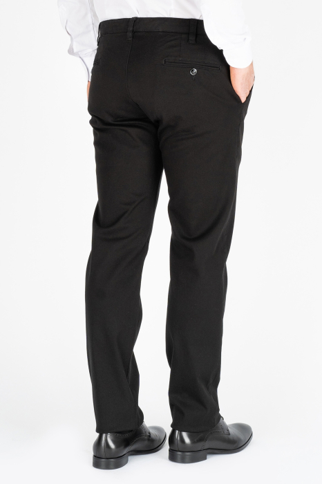 Pantaloni chino casual regular negri bumbac [3]