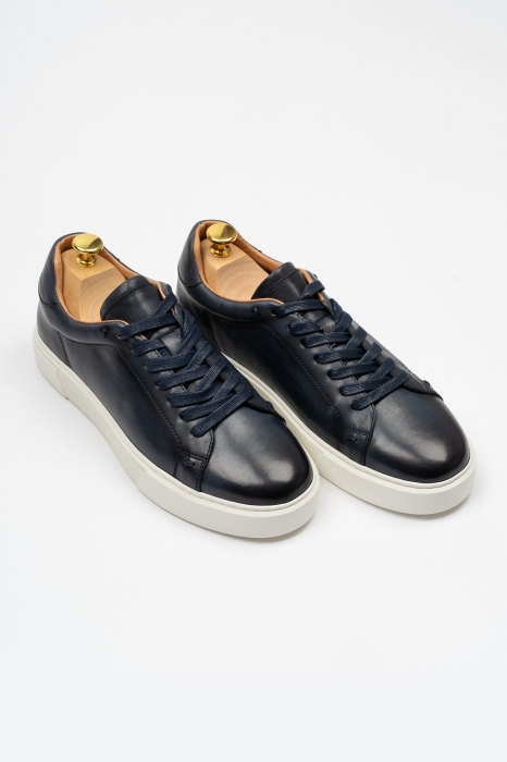 Pantofi barbati casual piele bleumarin  CONFORT [3]