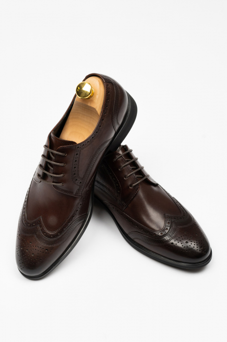 Pantofi barbati eleganti maro-brogue piele CONFORT [1]