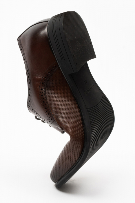 Pantofi barbati eleganti maro-pepit piele CONFORT [4]
