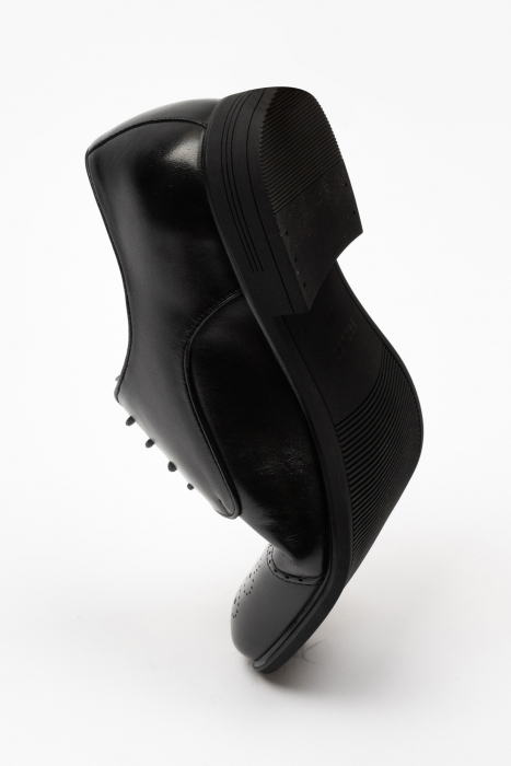 Pantofi barbati eleganti negru-brogue M2 piele CONFORT [3]