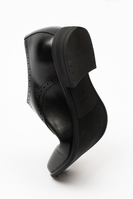 Pantofi barbati eleganti negru-pepit piele CONFORT [4]