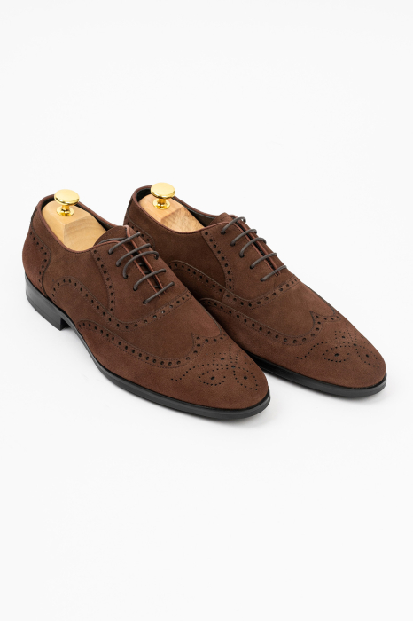Pantofi piele intoarsa barbati maro [3]