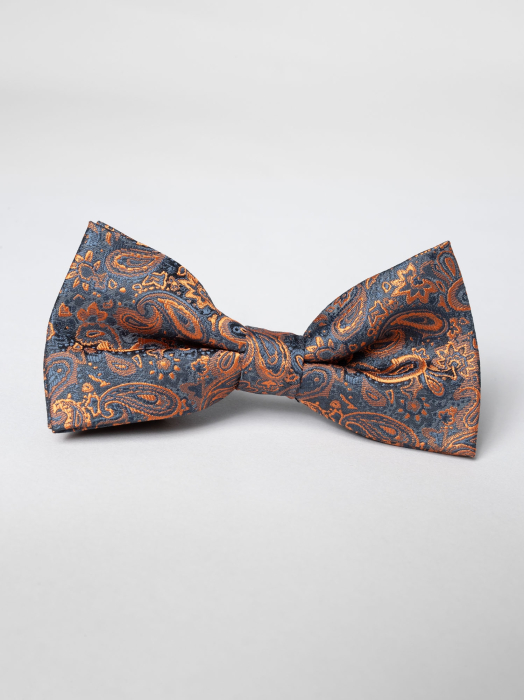 Papion gri cu portocaliu model floral [2]