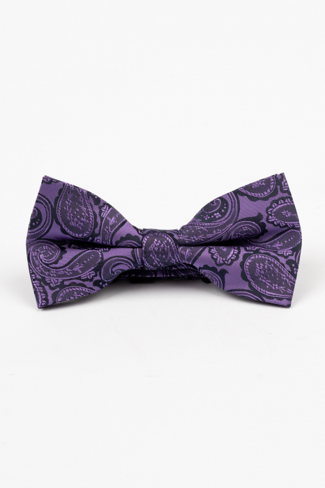 Papion mov cu imprimeu paisley negru [2]