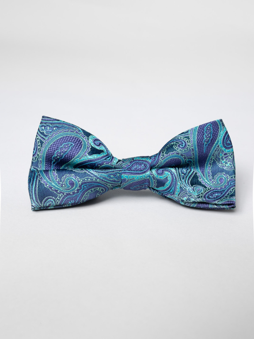 Papion mov cu turcoaz model floral [2]