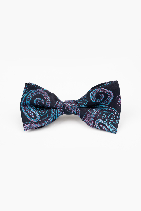 Papion negru cu paisley bleu [2]