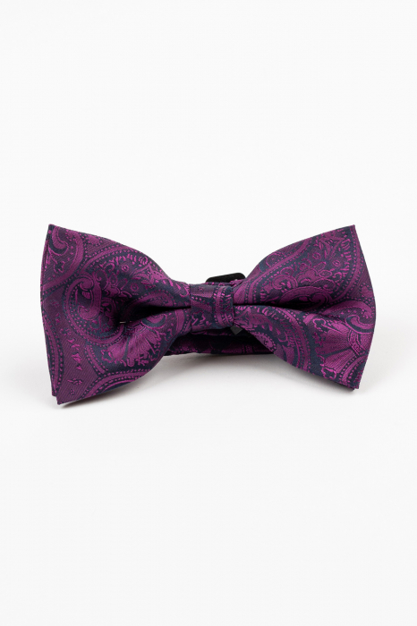 Papion navy cu imprimeu paisley fucsia [2]