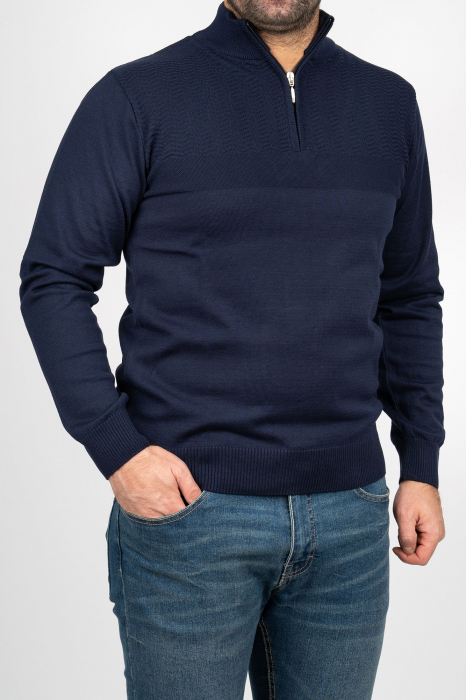 Pulover barbati regular fit bleumarin [1]
