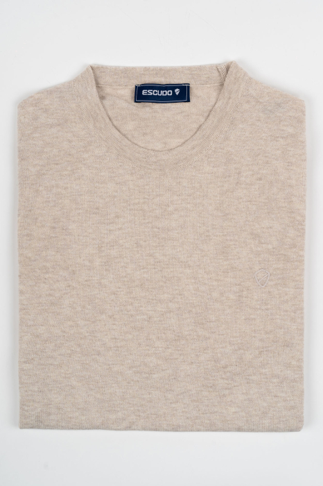 Pulover barbati slim fit bej [2]