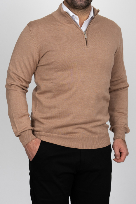Pulover barbati slim fit camel [1]