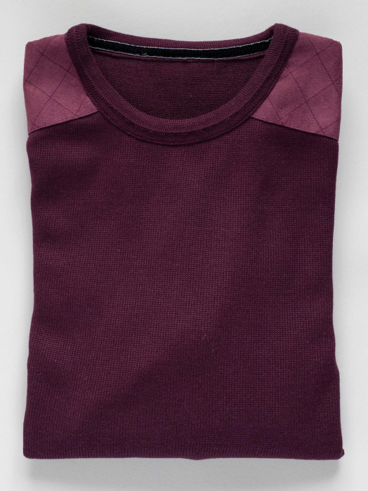 Pulover regular fit mov cu cotiere [3]