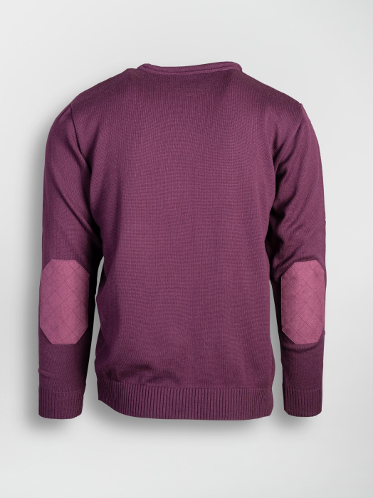 Pulover regular fit mov cu cotiere [2]