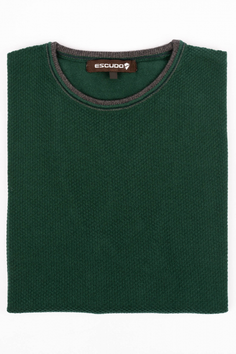 Pulover regular fit verde-pepit [2]