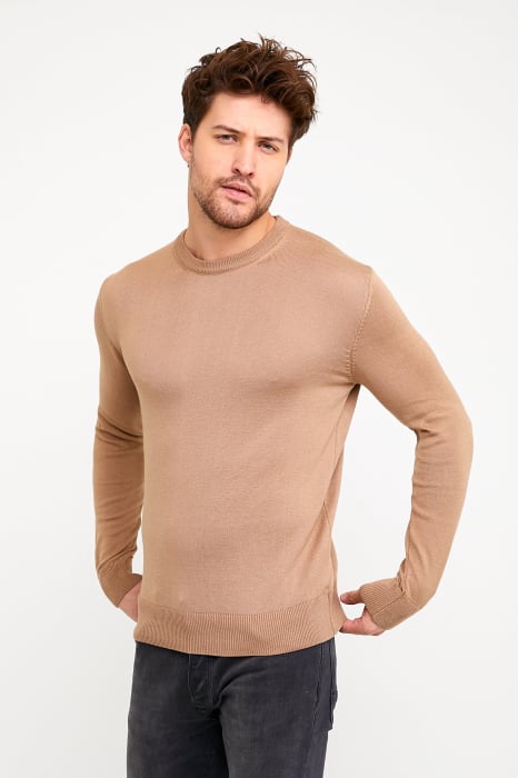 Pulover slim bej [2]