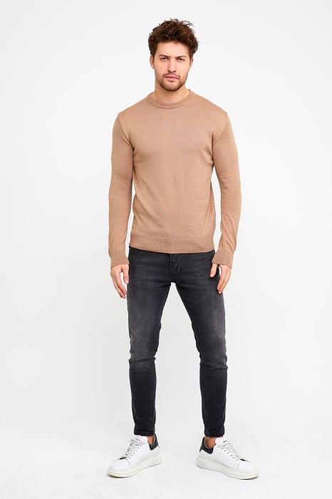 Pulover slim bej [3]