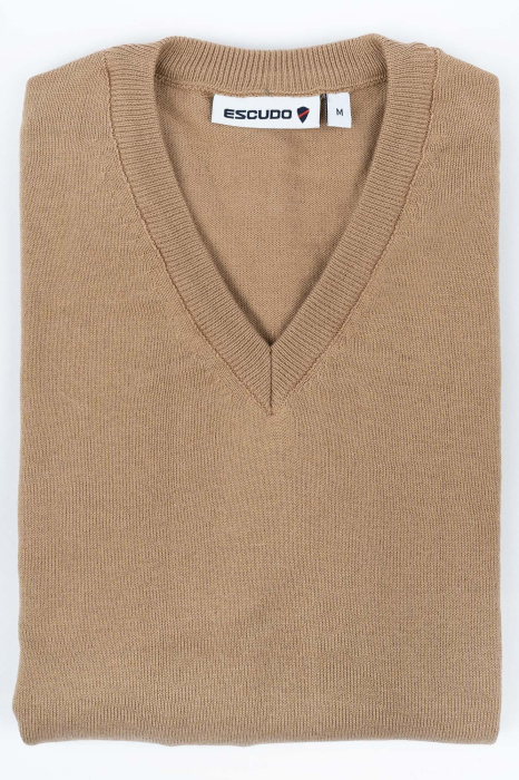 Pulover slim bej cu anchior [2]