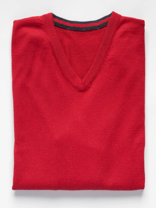 Pulover slim fit rosu cu anchior [4]