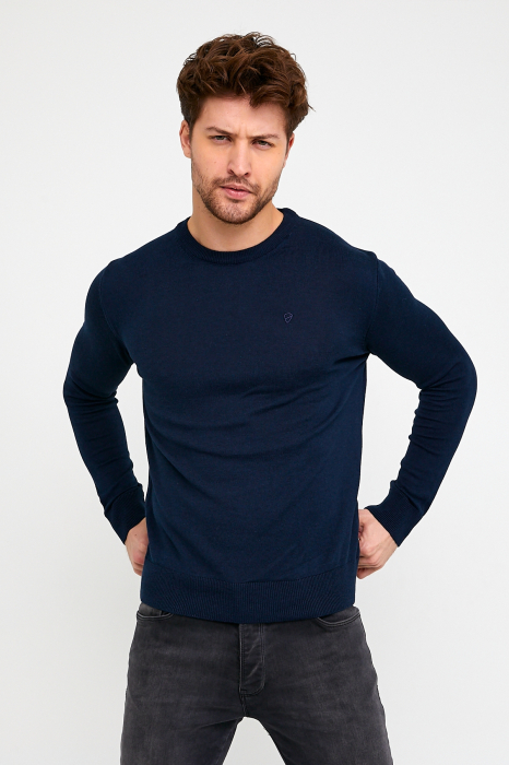 Pulover slim navy [3]