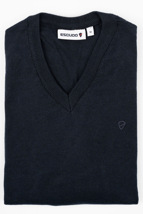 Pulover slim navy cu anchior [6]