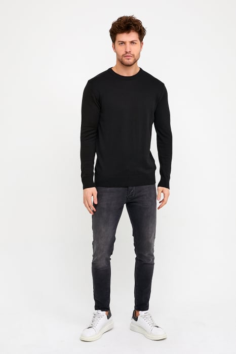 Pulover slim negru [3]