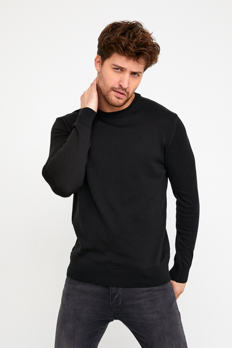 Pulover slim negru [2]
