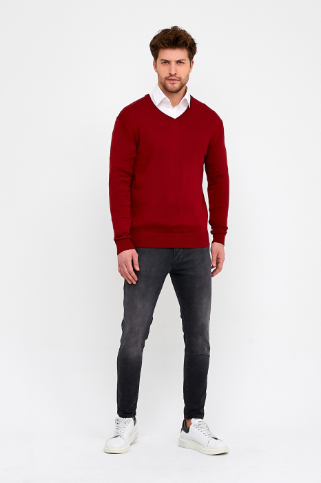 Pulover slim visiniu cu anchior [3]