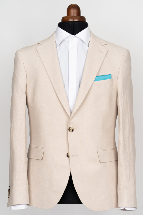 Sacou barbati slim fit bej din 100% IN [2]