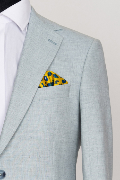 Sacou barbati slim fit turcoaz deschis [2]