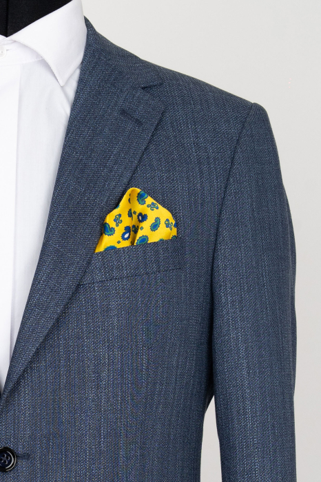 Sacou barbati slim fit bleumarin-blue pepit [2]