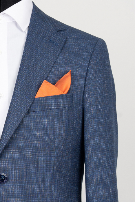 Sacou barbati slim fit bleumarin-pepit [2]
