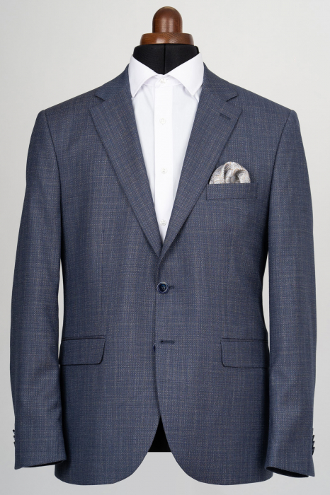 Sacou barbati regular fit bej/bleu-pepit [2]